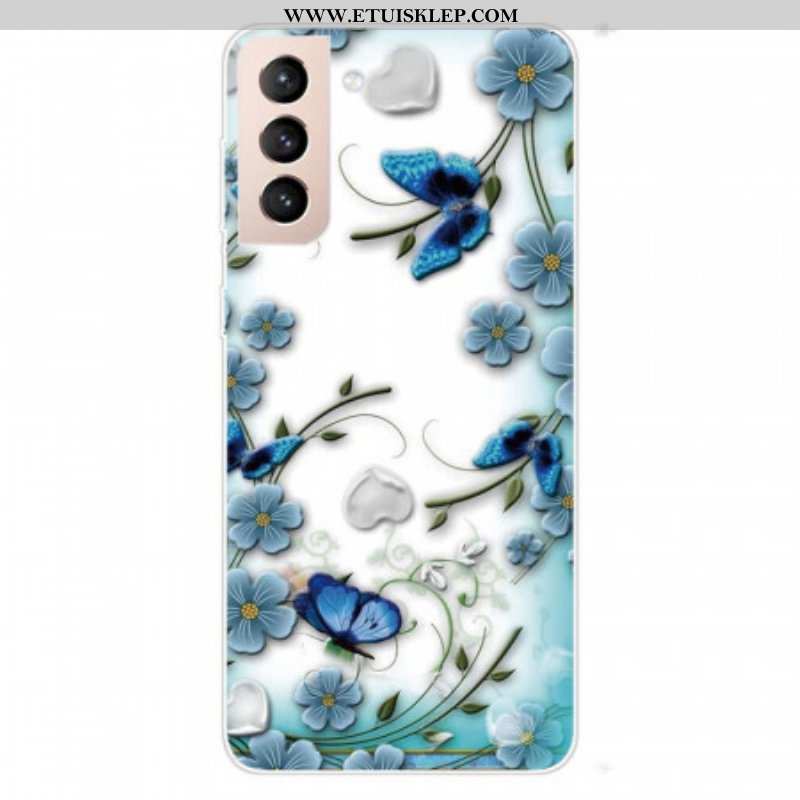 Futerały do Samsung Galaxy S22 Plus 5G Retro Motyle I Kwiaty